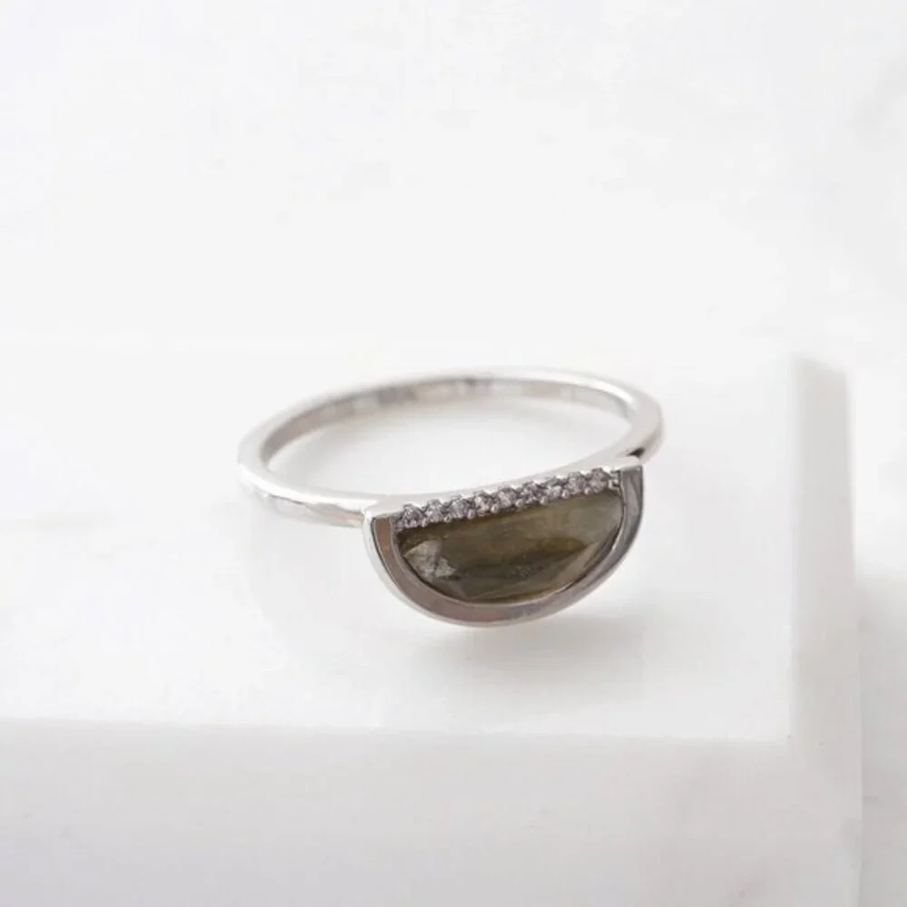 Anthropologie Melanie Auld Half Circle Ring 7